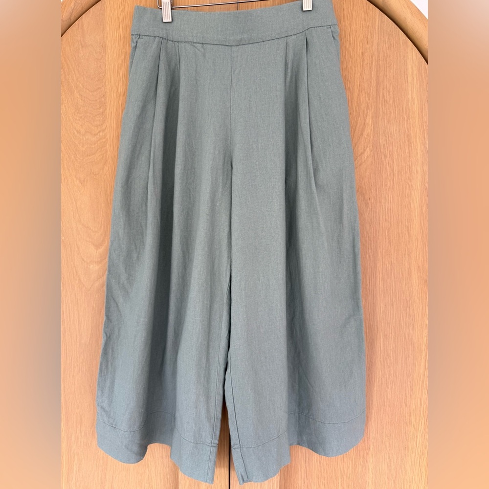GAP Sage Green Wide Leg Linen Pants Size S